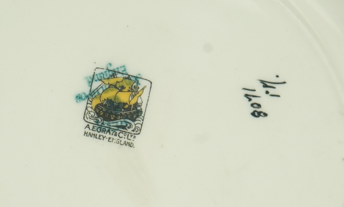Susie Cooper OBE (1902-1995) for Gray's pottery: A set of five Cubist pattern plates